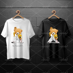 طرح لایه باز خرس تدی با طرح فردی مرکوری برای چاپ روی انواع تیشرت